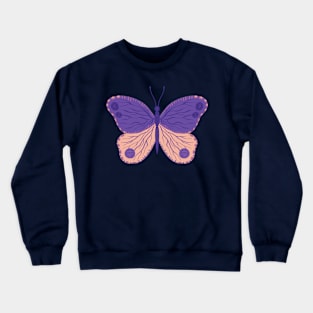Pink and purple butterfly Crewneck Sweatshirt